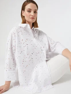 Camicia in popeline sangallo*Marina Rinaldi Hot