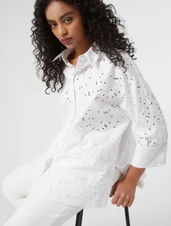 Camicia in popeline sangallo*Marina Rinaldi Hot
