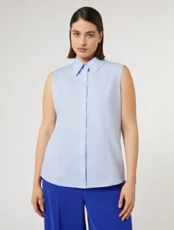 Camicia in popeline tinto filo*Marina Rinaldi Discount