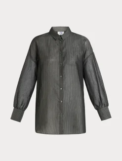 Camicia in tela di cotone e seta*Marina Rinaldi Hot