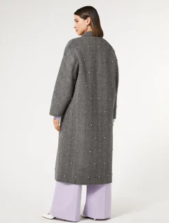 Cappotto in double di lana con ricami*Marina Rinaldi Clearance