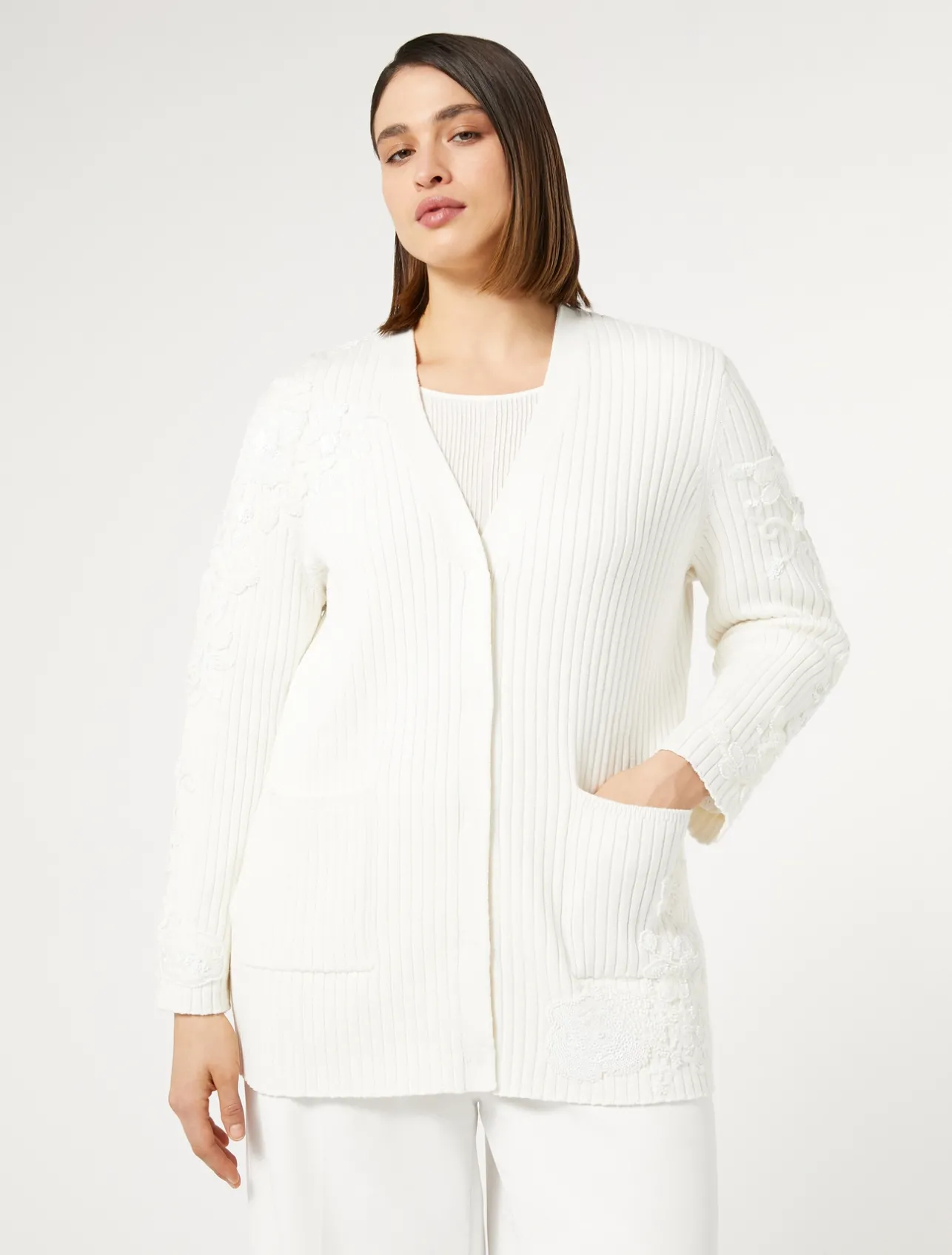 Cardigan in cotone con ricami*Marina Rinaldi Hot