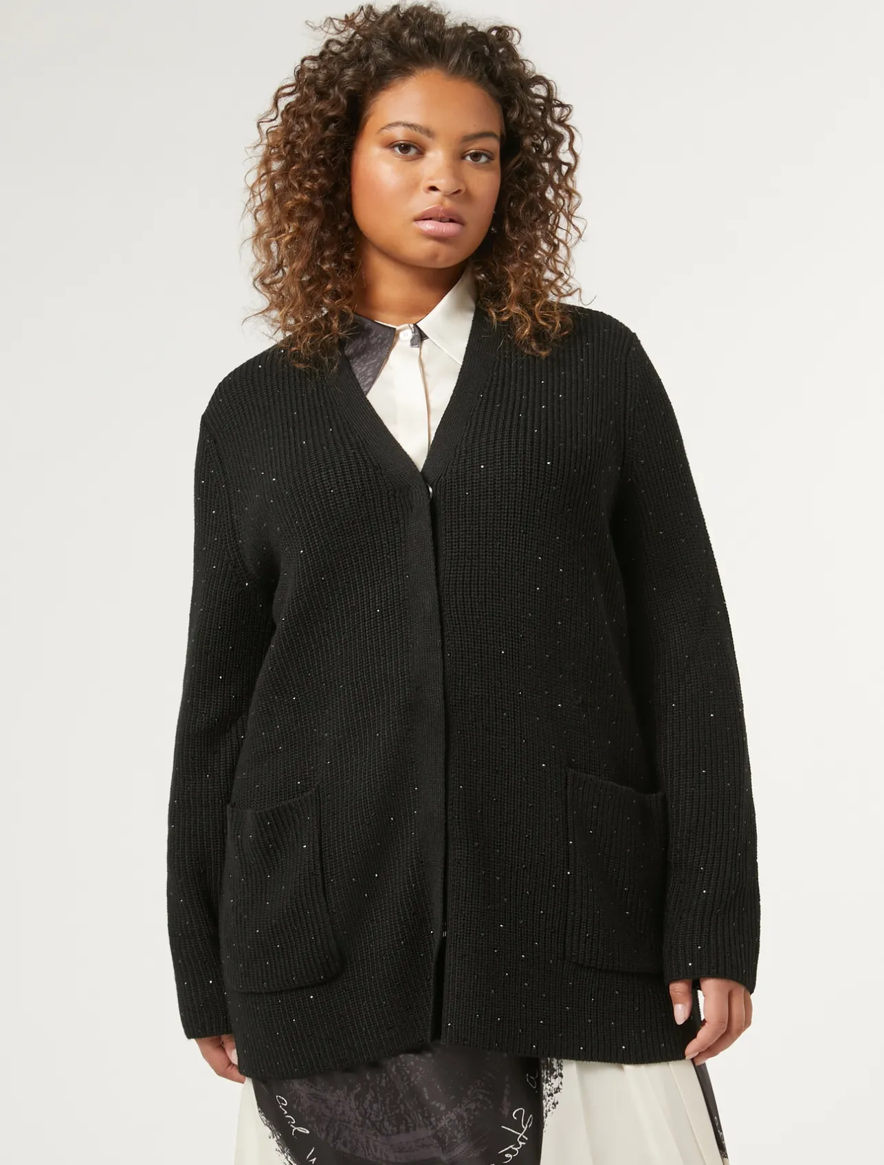 Cardigan in misto lana con strass*Marina Rinaldi Sale