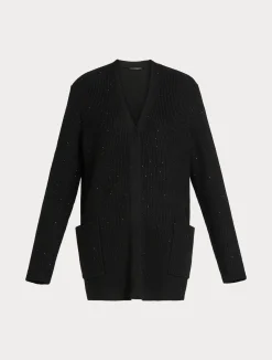 Cardigan in misto lana con strass*Marina Rinaldi Sale
