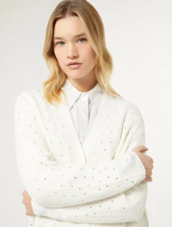 Cardigan in misto lana con strass*Marina Rinaldi Sale