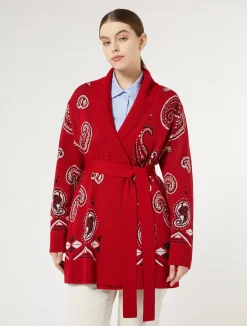Cardigan in misto lana jacquard*Marina Rinaldi Hot