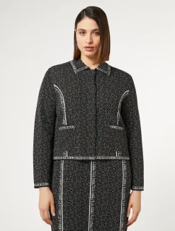 Cardigan in viscosa jacquard*Marina Rinaldi Online