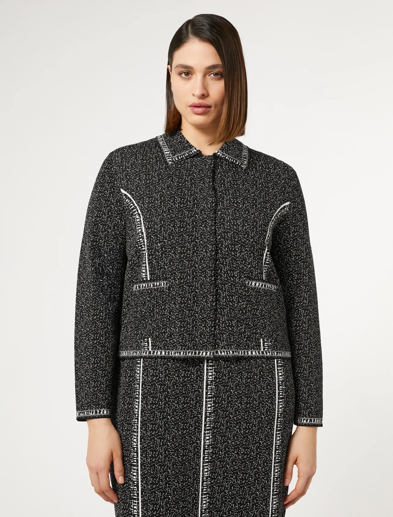 Cardigan in viscosa jacquard*Marina Rinaldi Online