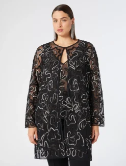 Casacca aperta in tulle plumetis*Marina Rinaldi Hot