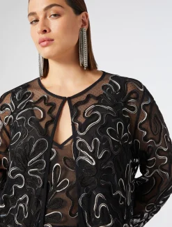 Casacca aperta in tulle plumetis*Marina Rinaldi Hot