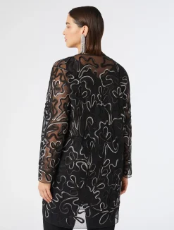 Casacca aperta in tulle plumetis*Marina Rinaldi Hot