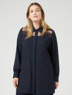 Casacca in crêpe con ricamo*Marina Rinaldi Clearance