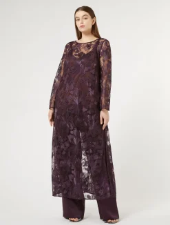 Casacca lunga in tulle con ricami*Marina Rinaldi Fashion