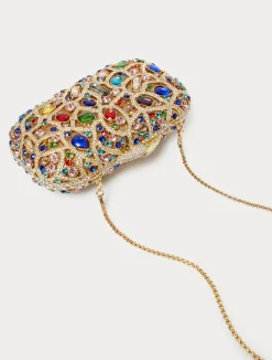 Clutch con strass e cabochon*Marina Rinaldi Sale