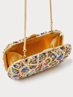 Clutch con strass e cabochon*Marina Rinaldi Sale