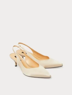 Décolleté sling back in raso*Marina Rinaldi Outlet