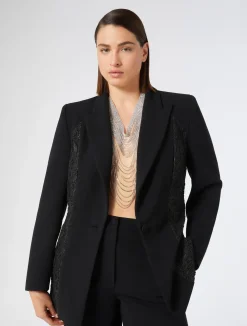 Giacca blazer in cady e tulle*Marina Rinaldi Outlet