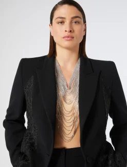 Giacca blazer in cady e tulle*Marina Rinaldi Outlet