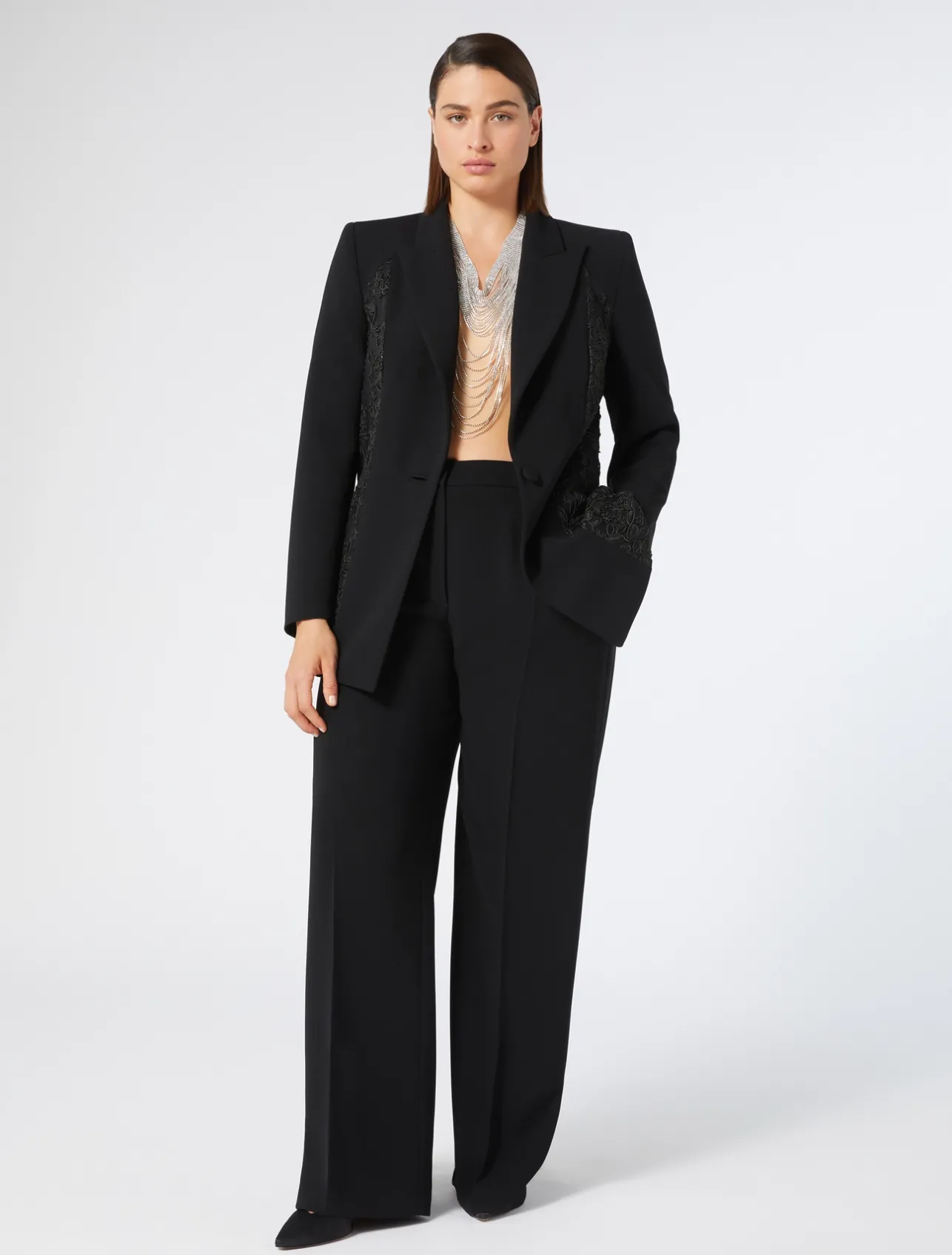 Giacca blazer in cady e tulle*Marina Rinaldi Outlet
