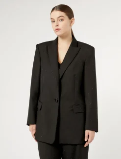 Giacca blazer in levantina con strass*Marina Rinaldi New
