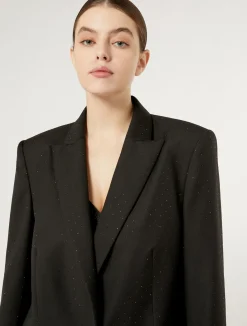 Giacca blazer in levantina con strass*Marina Rinaldi New