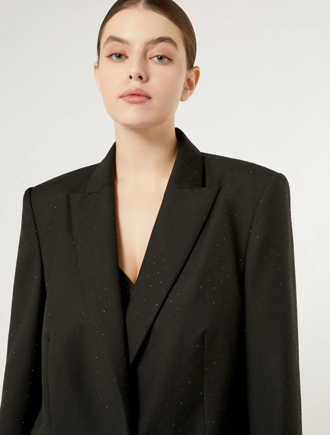Giacca blazer in levantina con strass*Marina Rinaldi New
