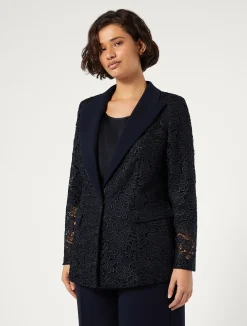 Giacca blazer in macramè laminato*Marina Rinaldi Best