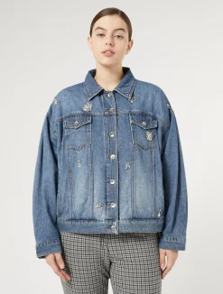 Giacca cropped in denim*Marina Rinaldi Discount