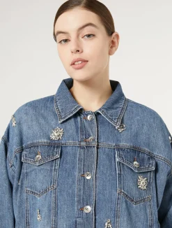 Giacca cropped in denim*Marina Rinaldi Discount