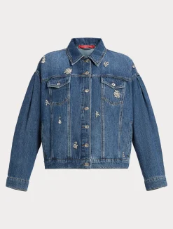 Giacca cropped in denim*Marina Rinaldi Discount