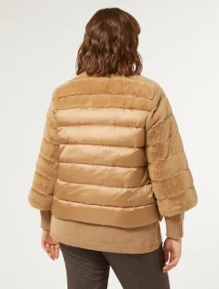 Giaccone in tessuto effetto pelliccia e tela di nylon*Marina Rinaldi Online