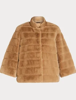 Giaccone in tessuto effetto pelliccia e tela di nylon*Marina Rinaldi Online