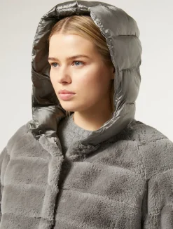 Giaccone in tessuto effetto pelliccia e tela di nylon*Marina Rinaldi Best