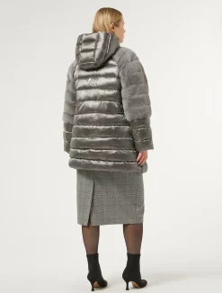 Giaccone in tessuto effetto pelliccia e tela di nylon*Marina Rinaldi Best