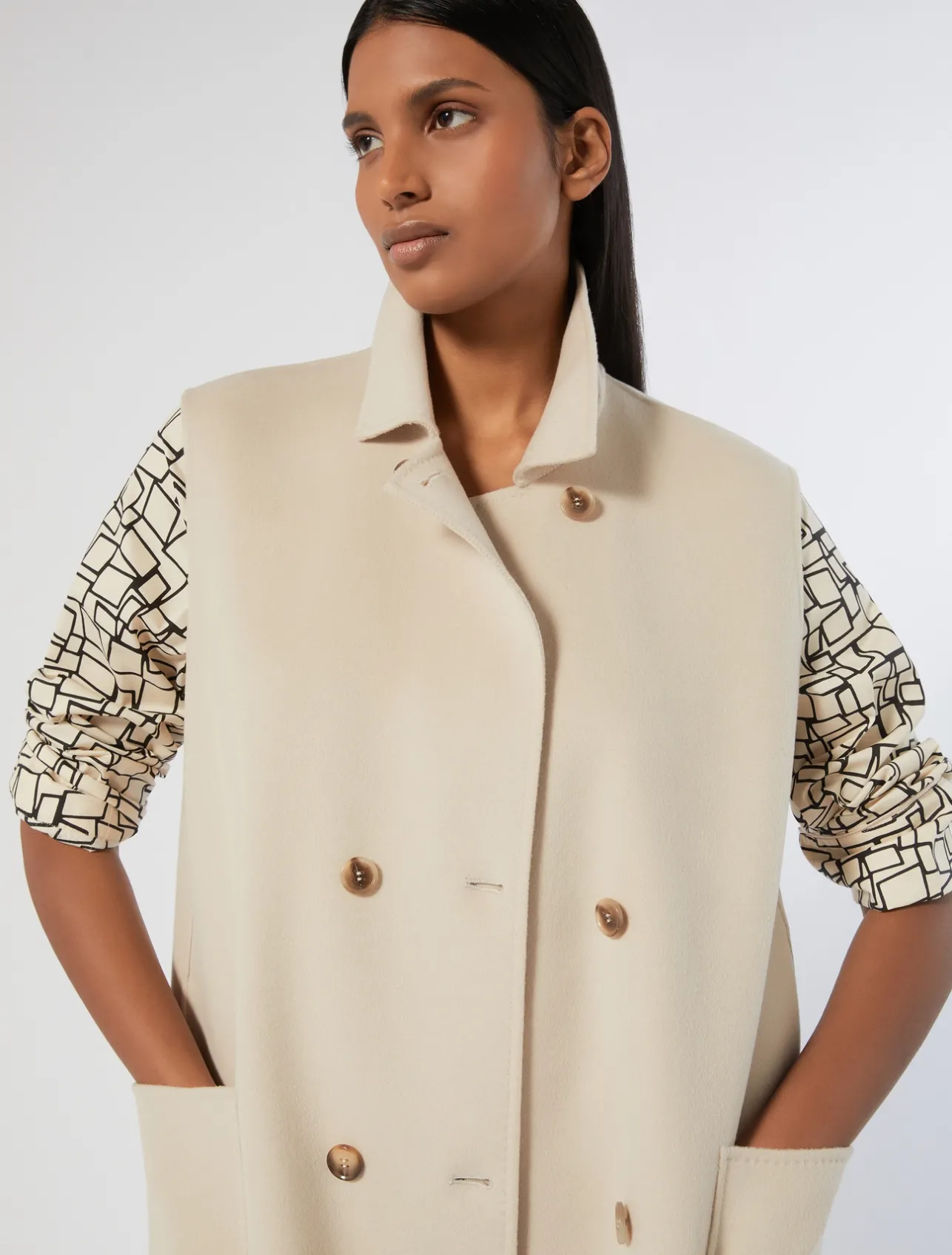 Gilet in double di lana e cachemire*Marina Rinaldi Hot