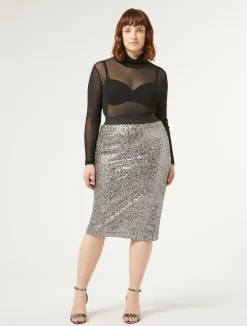 Gonna in jersey e paillettes*Marina Rinaldi Online