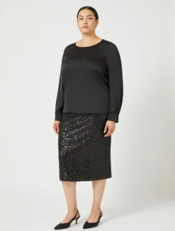 Gonna in jersey e paillettes*Marina Rinaldi Hot