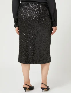 Gonna in jersey e paillettes*Marina Rinaldi Hot