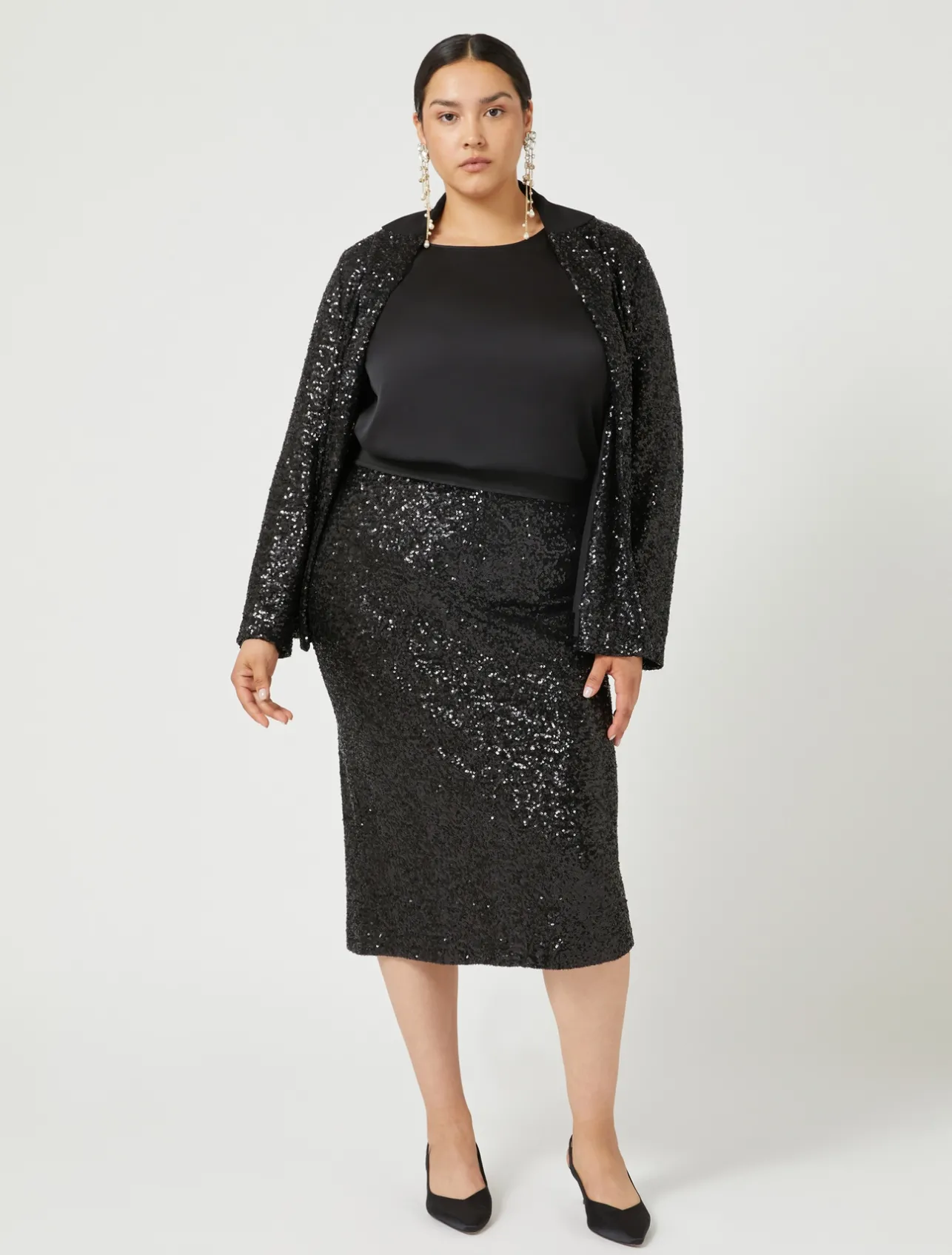 Gonna in jersey e paillettes*Marina Rinaldi Hot