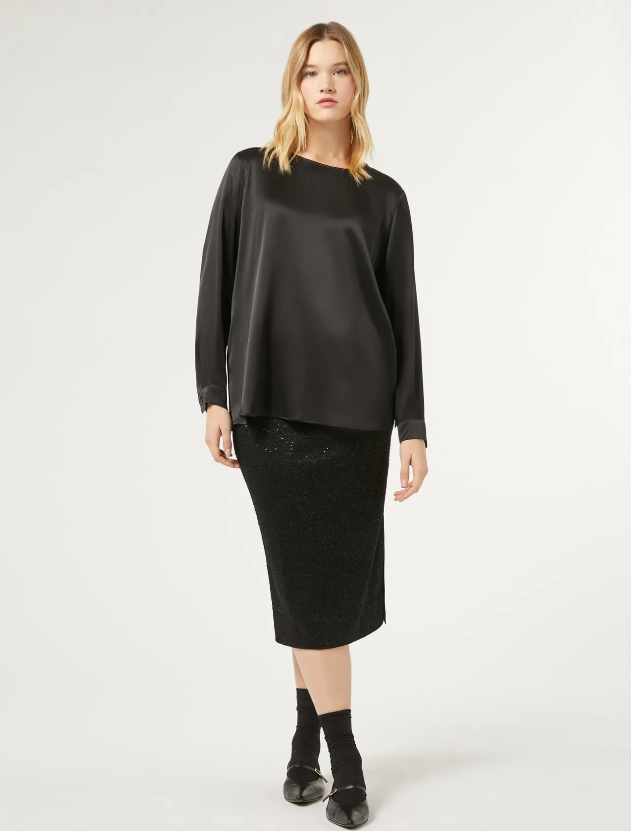 Gonna in maglia con paillettes*Marina Rinaldi Outlet
