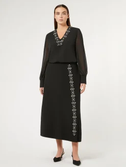 Gonna lunga in cady con strass*Marina Rinaldi New
