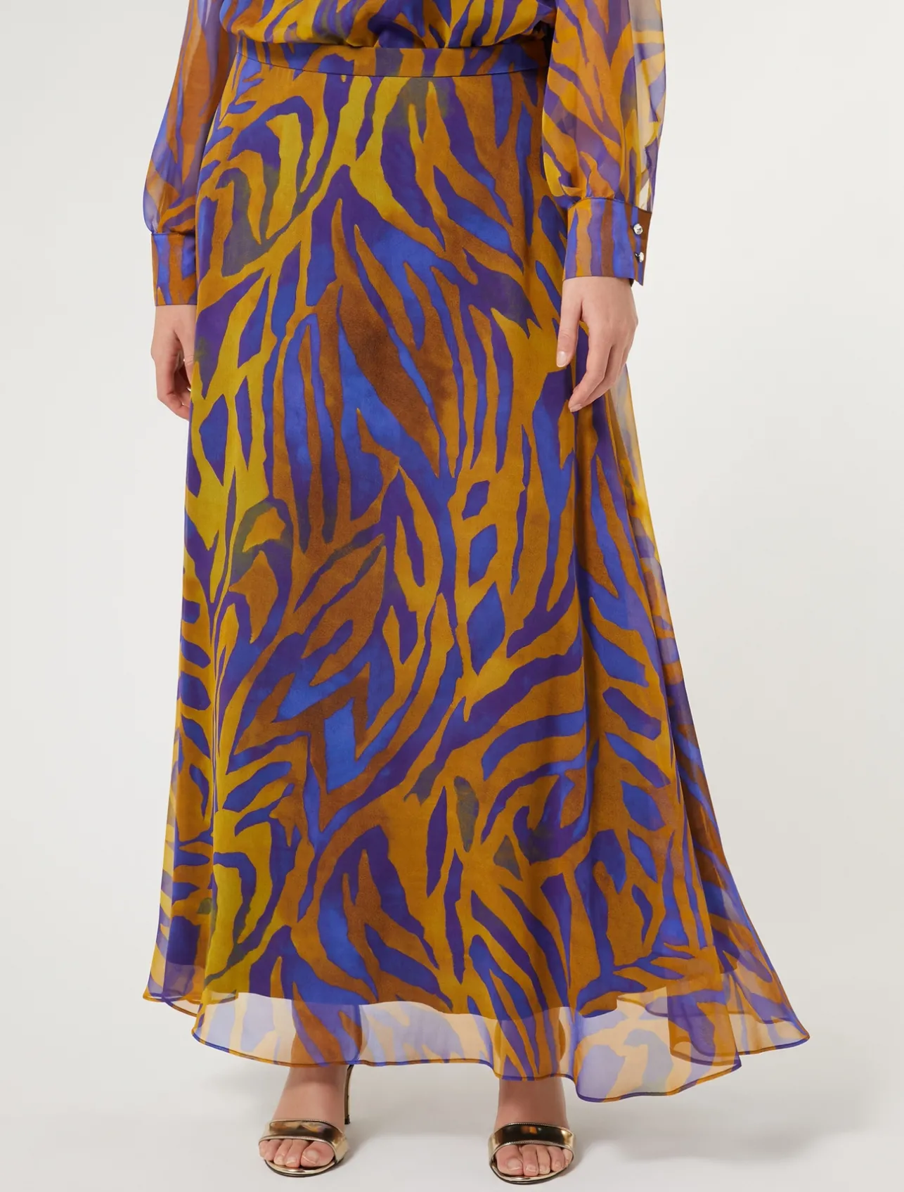 Gonna lunga in georgette di seta*Marina Rinaldi Hot
