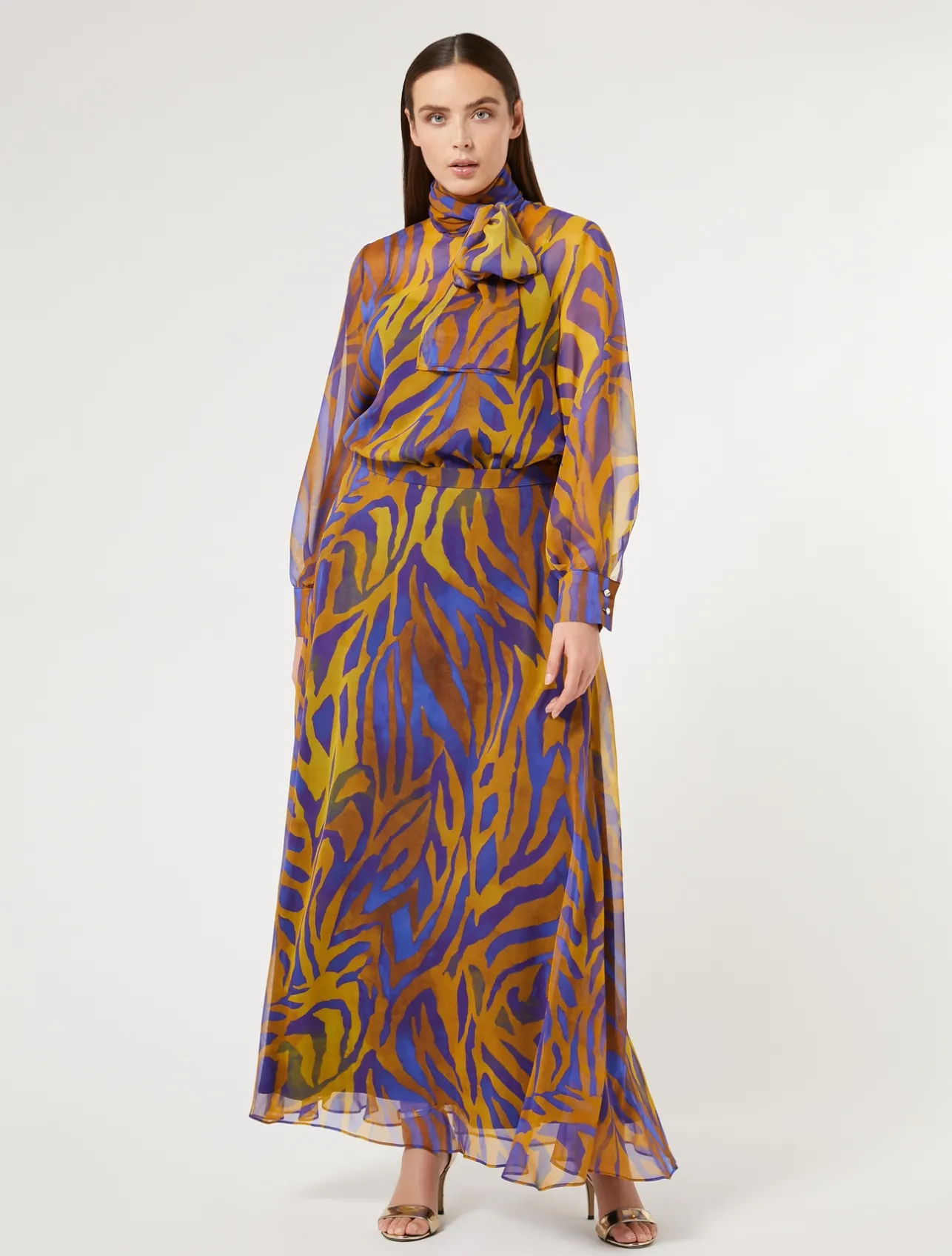 Gonna lunga in georgette di seta*Marina Rinaldi Hot
