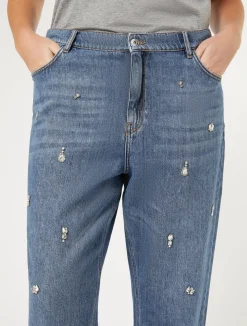 Jeans boyfriend in denim ricamato*Marina Rinaldi Clearance