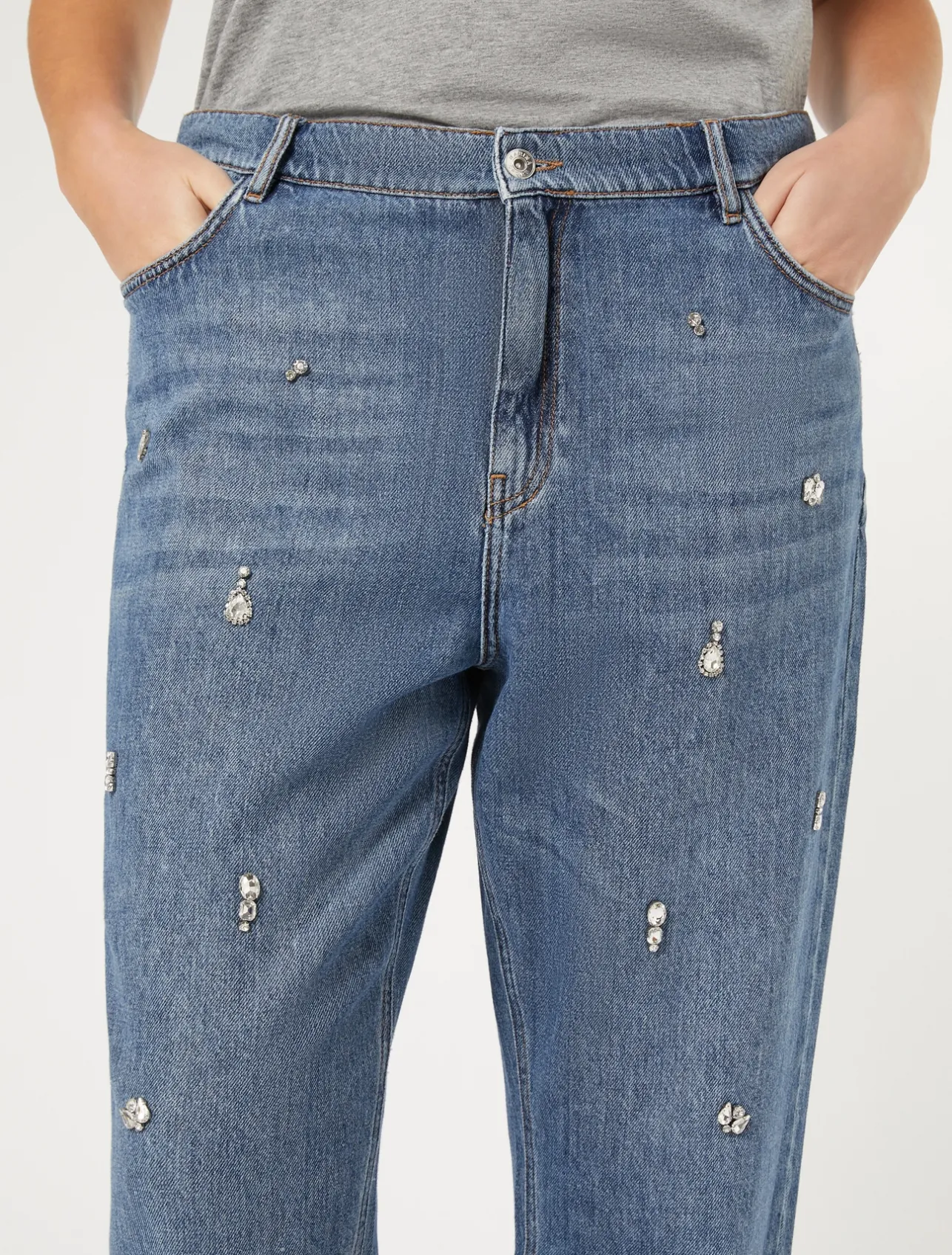 Jeans boyfriend in denim ricamato*Marina Rinaldi Clearance