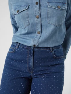 Jeans in denim con strass*Marina Rinaldi Clearance