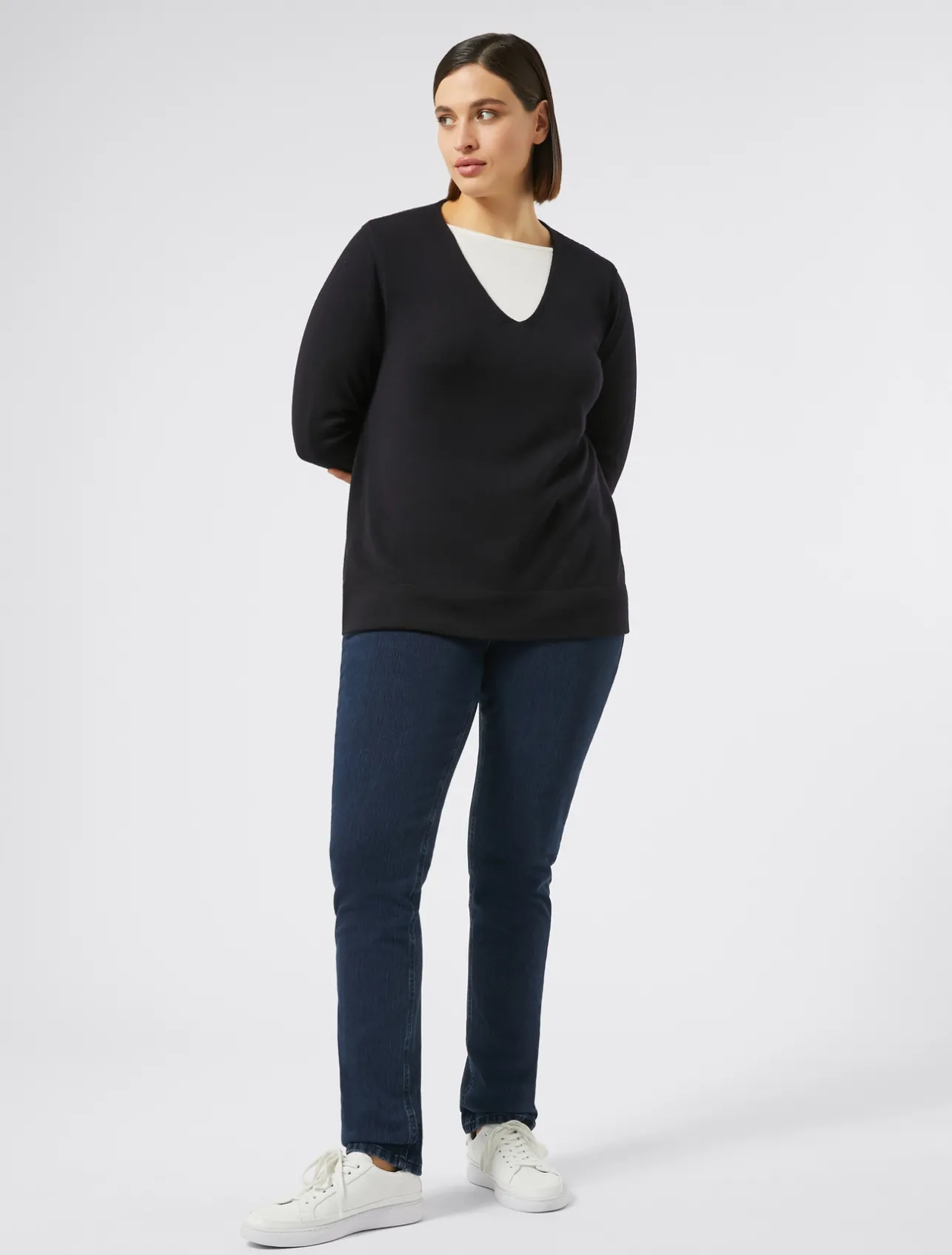 Jeans Wonder fit in denim compatto*Marina Rinaldi New
