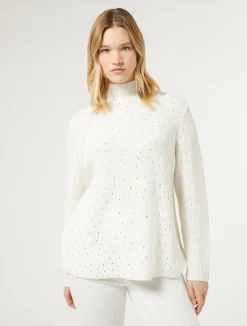 Maglia in misto lana con strass*Marina Rinaldi New