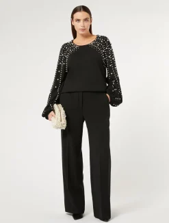 Maglia in viscosa stretch con perle*Marina Rinaldi Discount