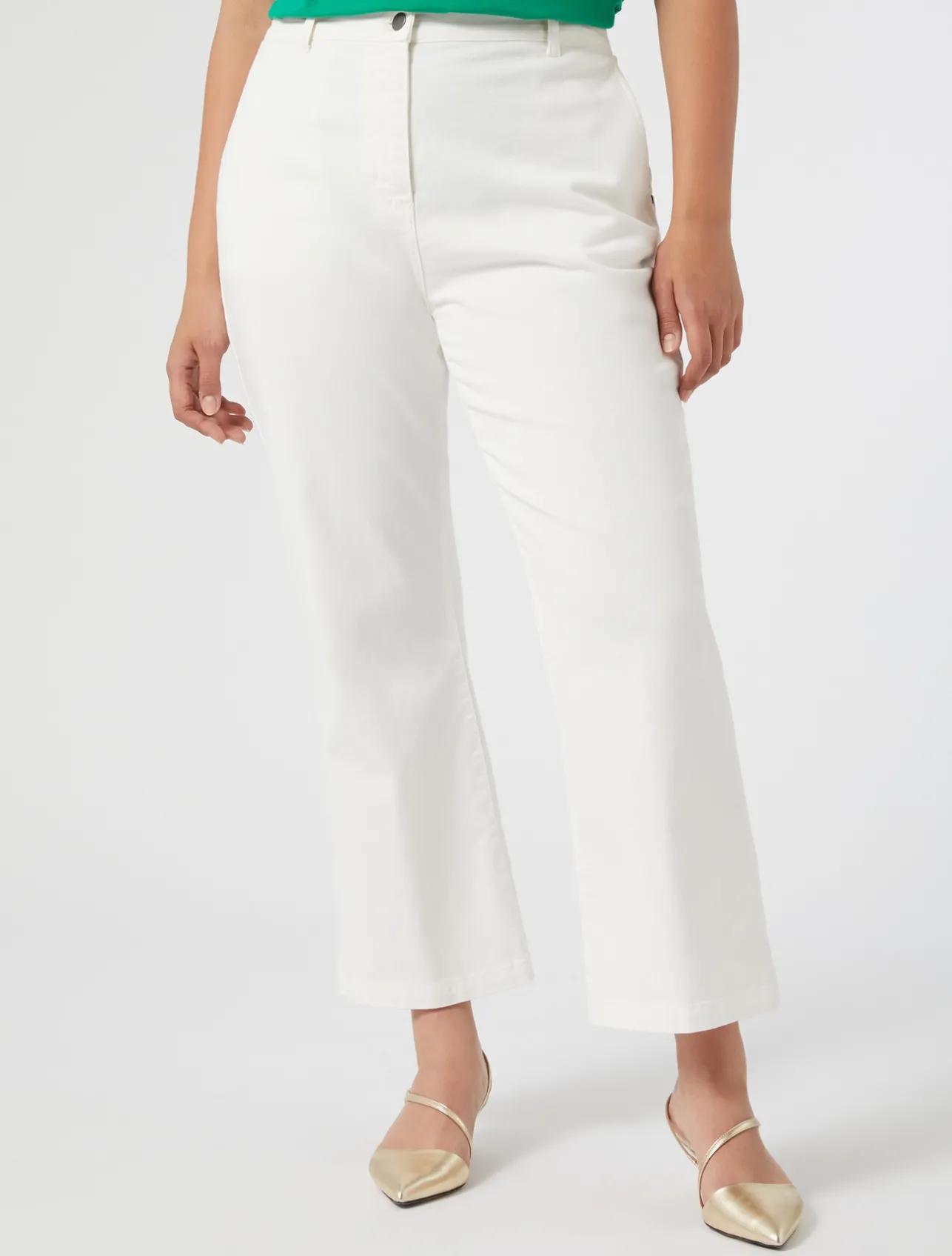 Pantaloni flare in bull di cotone*Marina Rinaldi Outlet